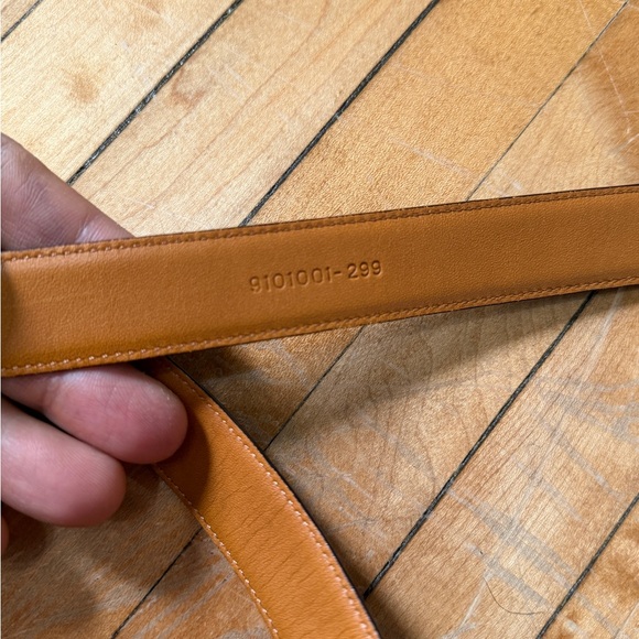 VTG Lauren Ralph Lauren Skinny Croc Embossed Brown Leather Belt Women’s Sz. S - Picture 5 of 8